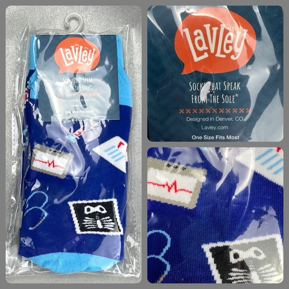 Lavley‎ Socks Doctor Nurse OS Fits Most Funky Colorful Graduation Holiday Gifts